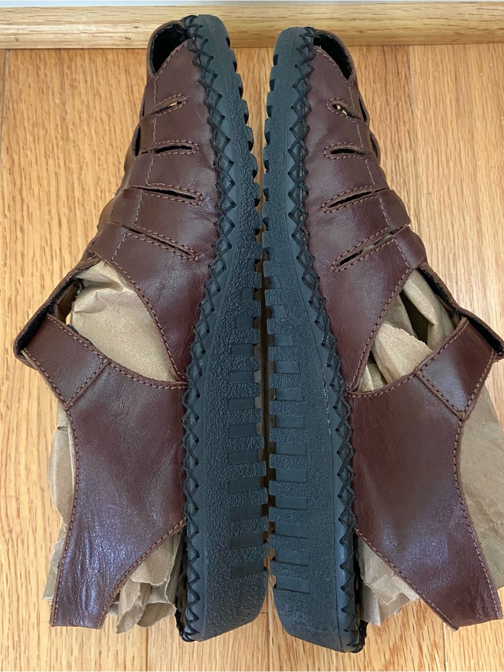 Josef Seibel Brown Leather Fisherman Sandals Womens Size 39/8.5 Coastal Rugged - Picture 5 of 12